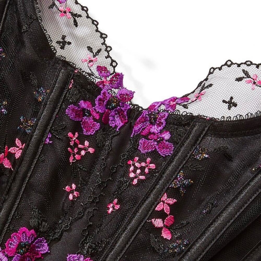 NWT Victoria's Secret Very Sexy Floral Embroidery Corset Top M - Picture 4 of 6